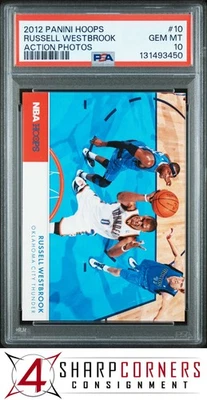 2012 PANINI HOOPS ACTION PHOTOS #10 RUSSELL WESTBROOK POP 2 PSA 10 - Image 1 of 3