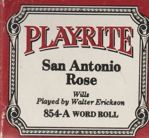 Rollo de piano Play-Rite Player 854-A San Antonio Rose interpretado por Walter Erickson - Imagen 1 de 1