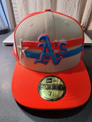 MLB Oakland Athletics 2024 All Star Game New Era Cap Authentic 7 1/4 Orange - Image 1 of 4