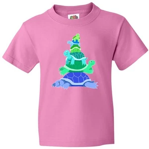 Inktastic Stack Of Cute Turtles Youth T-Shirt Blue Green Turtle Love Pile Herps - Picture 1 of 9