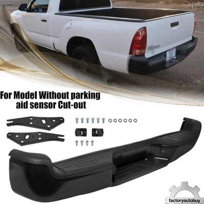 Conjunto de parachoques trasero negro sin orificios de sensor para Toyota Tacoma 2005-2015 Foto 1 de 4