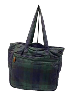 Bolsa tote RALPH LAUREN poliéster verde xadrez - Imagem 1 de 4
