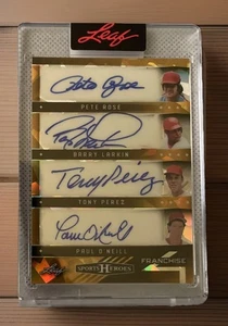 2025 LEAF SPORTS HEROES ROSE LARKIN PEREZ ONEILL 1/1 AUTO FRANCHISE 4 REDS - Picture 1 of 5