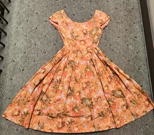 Jerry Gilden SPEKTAKULÄRES 50er Jahre Herbst Blumen makellos Kreis Kleid Gr. S - Bild 1 von 6