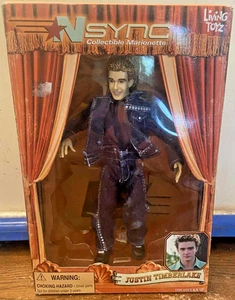 Muñeca marioneta Nsync Justin Timberlake RARO traje de mezclilla nuevo en caja - Imagen 1 de 5