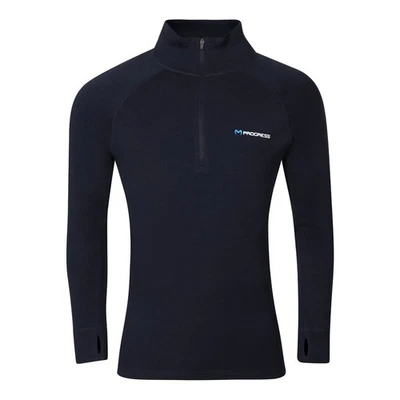 PROGRESS Merinopullover Merinorolli  100% Merino Langarmshirt mit RV NEU - Bild 1 von 4