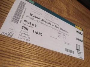 Ticket BOXING Wladimir Klitschko - Tony Thompson 12 July 2008 in Hamburg - Foto 1 di 1