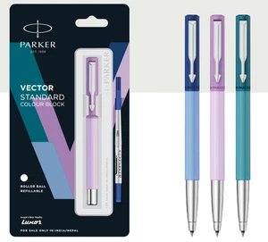 Parker Vector Colour Block Roller Ball Pen CT - Multicolor Assorted (Pack Of 1) - Picture 1 of 3