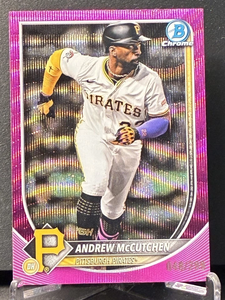 Refractor de onda fucsia cromado Bowman 2025 Andrew McCutchen/299 #24 Piratas Foto 1 de 1