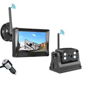 Magnetische drahtlose Rückfahrkamera 5" 2 Split Monitor Anhängerkupplung batteriebetrieben für Wohnmobil - Bild 1 von 18