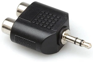HOSA GRM-193 Mini-Stereo Cable Connector Adaptor Coupler - Dual RCA to 3.5mm TRS - Picture 1 of 1