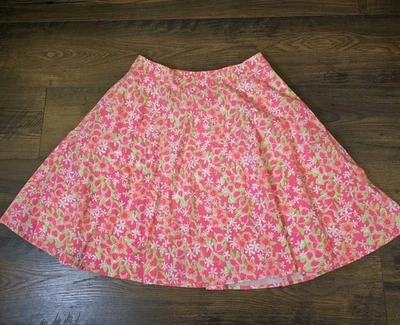 Falda Lilly Pulitzer Mujer 6 Rosa Verde Floral Corta Acampanada Forrada Círculo Línea A  Foto 1 de 4