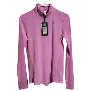 Under Armour Women's UA Run Fitted 1/4 Zip Pullover Long Sleeve XS Pink NWT - Picture 1 of 10