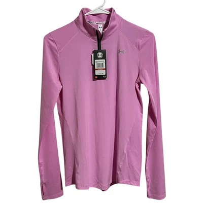 Under Armour Women's UA Run Fitted 1/4 Zip Pullover Long Sleeve XS Pink NWT - Image 1 of 4