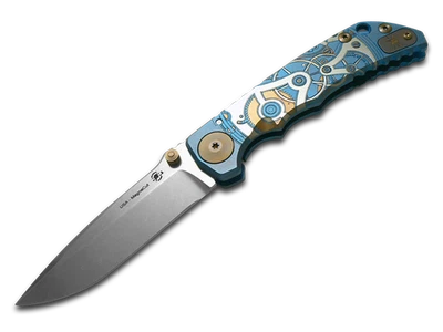 Navaja de Bolsillo Spartan Blades Harsey Folder SF5 Azul Relojería Titanio Corte Magna Foto 1 de 2