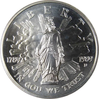 Congress Commemorative Dollar 1989 D BU Uncirculated Silver $1 Coin - Image 1 of 2
