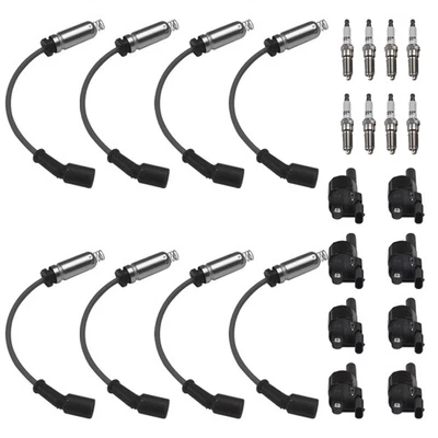 Round Ignition Coil & Spark+Wire for Chevy Silverado 1500 GMC Sierra Yukon UF742 - Image 1 of 4