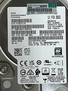 Disco duro HP 8 TB SAS 12G 3,5 PULGADAS LFF - crítico para el negocio 834031-B21 819199-001 - Imagen 1 de 3
