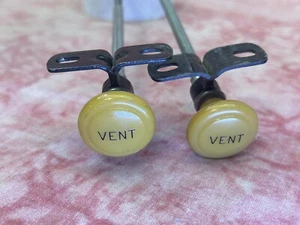 NOS pair 1949-1950 Chevrolet vent pull knob, cable ,hot rat rod lowrider bomb - Photo 1/12