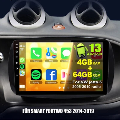 Für Smart Fortwo 453 2014-2019 Android 13 CarPlay 4+64GB Autoradio GPS Navi WIFI - Bild 1 von 4