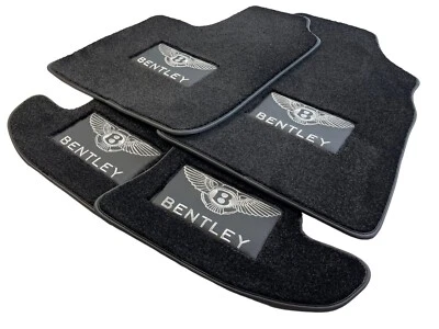 Juego de alfombrillas para Bentley Continental GT Premium negras con emblema LHD  Foto 1 de 4