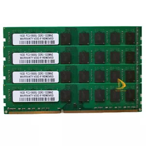 New 4x 16GB 2Rx4 PC3-10600 DDR3 1333Mhz Desktop Memory RAM Only for AMD chips - Picture 1 of 8