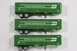 HO Con-cor Burlington Northern 3pk 40ft TOFC Trailer #920186, 920513, 920529 - Picture 1 of 13