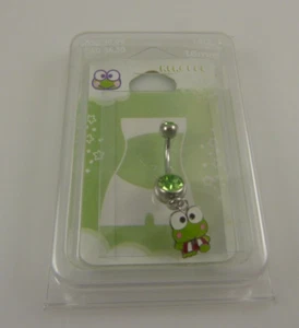 Anillo naval Hello Kitty Keroppi rana de Sanrio cristal ombligo 14G - Imagen 1 de 5