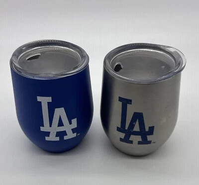 Los Angeles Dodgers 12oz. Logo Stemless Tumbler Pair. World Series New York - Image 1 of 4