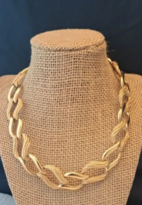 Collana Vintage Napier Brevettata Tono Oro Legata Grossa Mod Collare - Foto 1 di 6