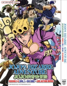 ANIME JOJO'S BIZARRE ADVENTURE SEA 1-6 Vol.1-190 End DVD ENG DUB + FREE ANIME - Imagen 1 de 5