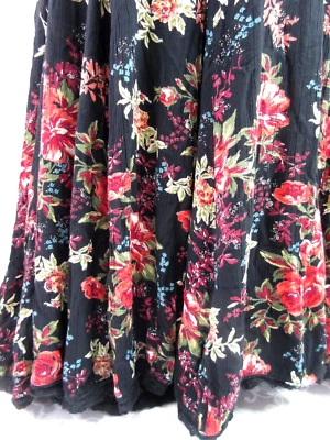 Vestido Floral Negro Sin Mangas Para Mujer S Crochet Encaje Cuello en V Boho Campesino Hippie Foto 1 de 4