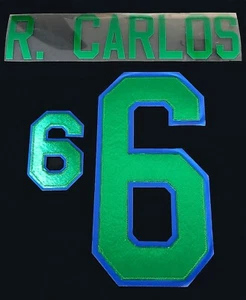 Brazil 1997 Roberto Carlos Name Set Print Stitched Cloth Plastic Home Jersey - Picture 1 of 3