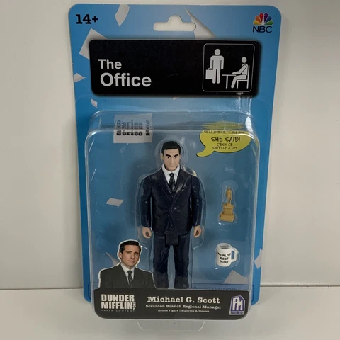 The Office Michael G. Scott Series 1 Action Figure Phat Mojo NBC HTF Cover