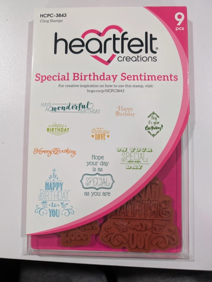 Juego de sellos Heartfelt Creations sentimientos especiales de cumpleaños, ligeramente usado Foto 1 de 1