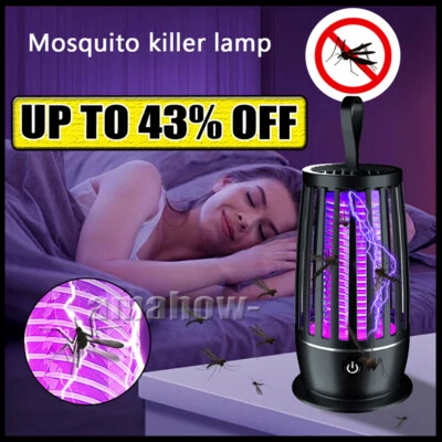 Mosquito Killer Lamp Electric Rechargeable Zapper Bug Fly Insect Trap UV Light