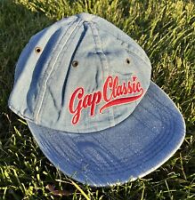 Deadstock Gap Classic Logo Strapback Dad Hat Cap Denim Stitched VTG NOS Y2K 90’s