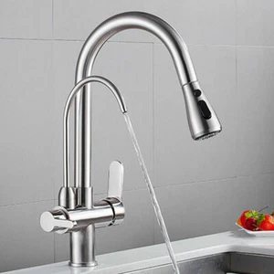 Rubinetto cucina 3 vie 360° acqua pura rubinetto lavello - Foto 1 di 14