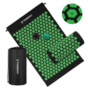 TOMSHOO Acupressure Mat And Pillow + Spiky Ball Massage Set For Back Neck K7B2 - Picture 1 of 8