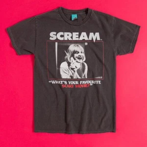 Official Scream What's Your Favourite Scary Movie Vintage Wash Charcoal T-Shirt - Bild 1 von 4