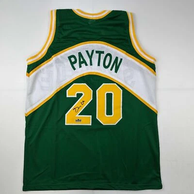 Camiseta deportiva para hombre Facsímil autografiada Gary Payton Seattle novato reimpresión verde XL Foto 1 de 4