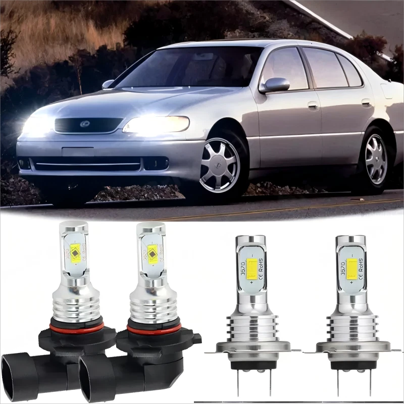 Lâmpadas dianteiras de LED feixe alto baixo A++ para Lexus ES300 1997-2003 4X 9005+H7 - Imagem 1 de 4