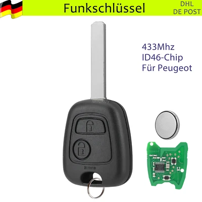 Auto Funk Schlüssel Rohling VA2 für Citroen C1 C2 C3 Peugeot 107 Toyota Aygo