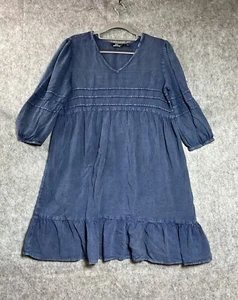 Mlle Gabrielle Dress Womens Medium Blue Flowy Knee Length Capsule Coastal Boho - Picture 1 of 11