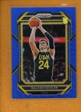 Walker Kessler 2022-23 Panini Prizm Rookie Prizms Asia Blue Wave RC #234 Jazz