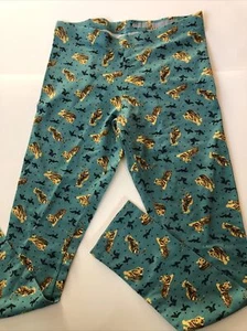 Girls Wonder Nation Aqua Teal Tiger Animal Leggings XL 14 16 NEW Whimsical - Picture 1 of 6