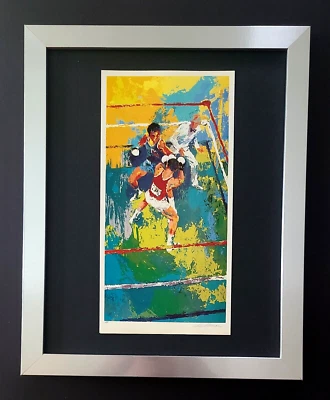 🔥LEROY NEIMAN + 拳击 + 1990 年代 + 签名印刷框 + 立即购买 — 第 1/3 张图片