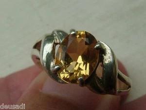 Anello Argento Con Rubini Citrino Colore Miele, Per Matrimonio, Fidanzamento, ° - Foto 1 di 1