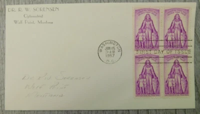 First Day Of Issue WA DC Help Fight Polio 1957 Vintage Stamp Envelope Cover - Image 1 of 4