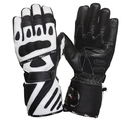 Impermeable Motocicleta Moto Touring Guantes de Moto Cuero / Cordura Blanco - Imagen 1 de 3